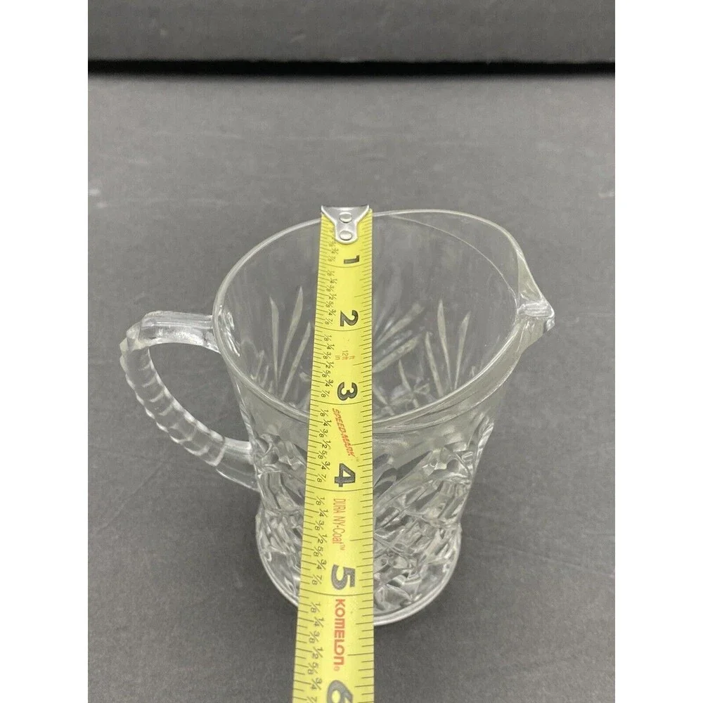 Vintage 60s Anchor Hocking Pineapple Creamer‎ Small Pitcher Prescut Clear Glass